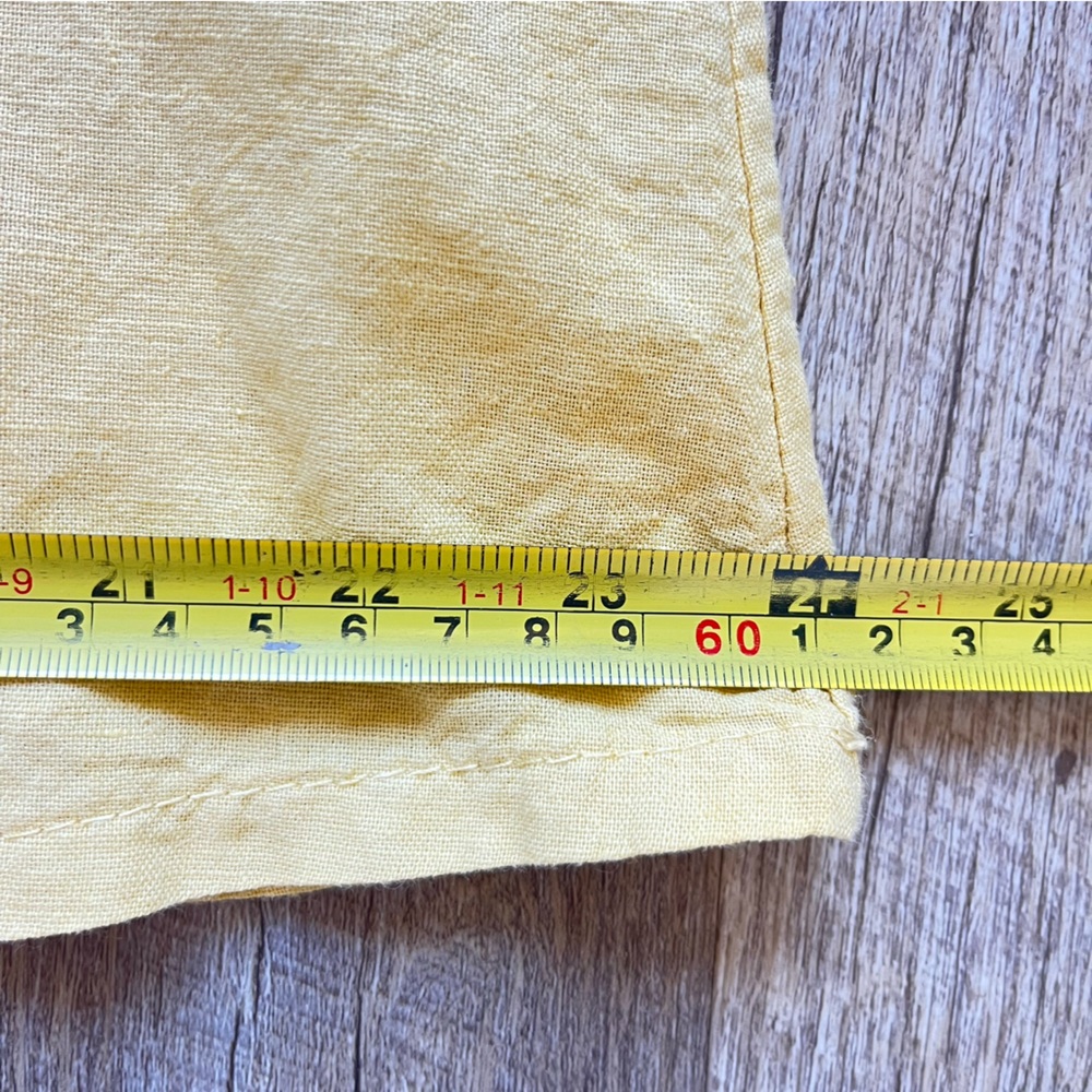 Terzo Millennio Linen Top Yellow High Low Roll Tab Sleeves Shirt Tunic Sz M - Picture 10 of 16